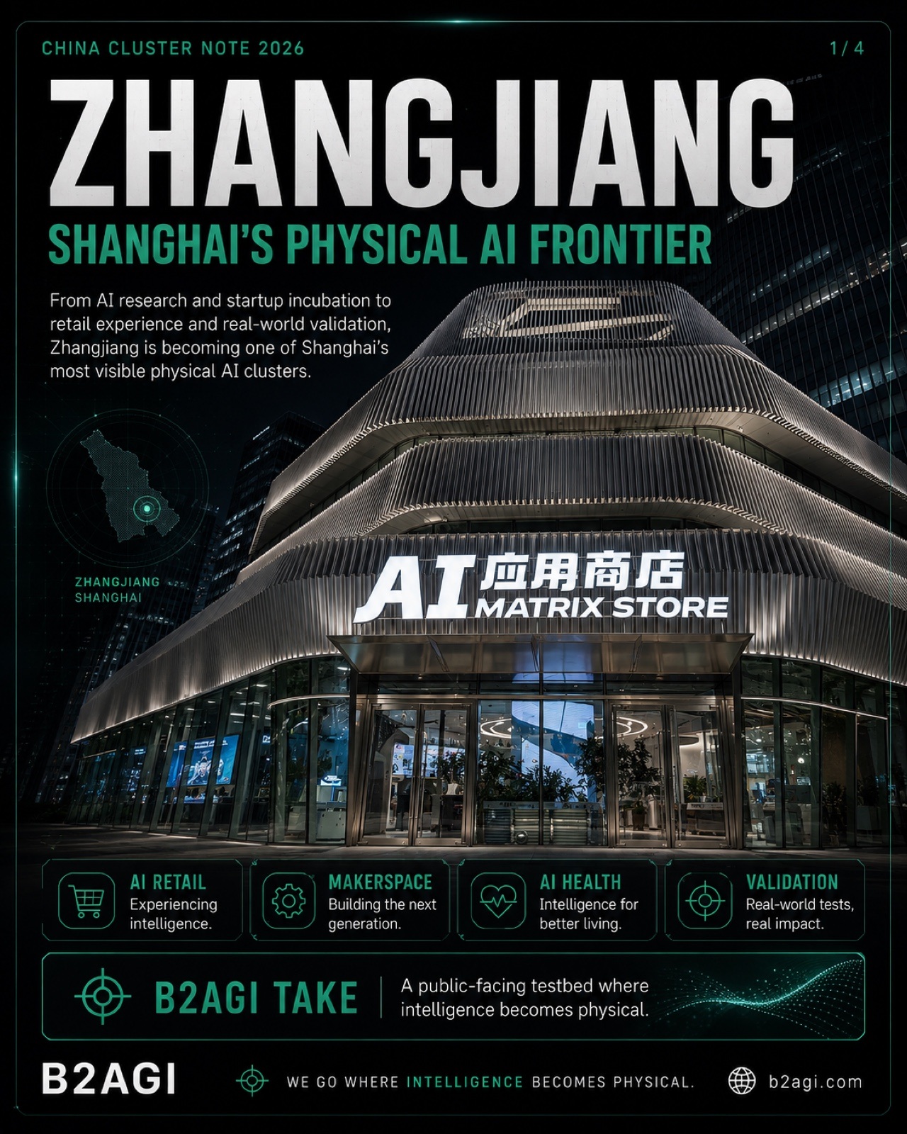 Zhangjiang AI cluster — companies, labs and robots concentrated in one geography