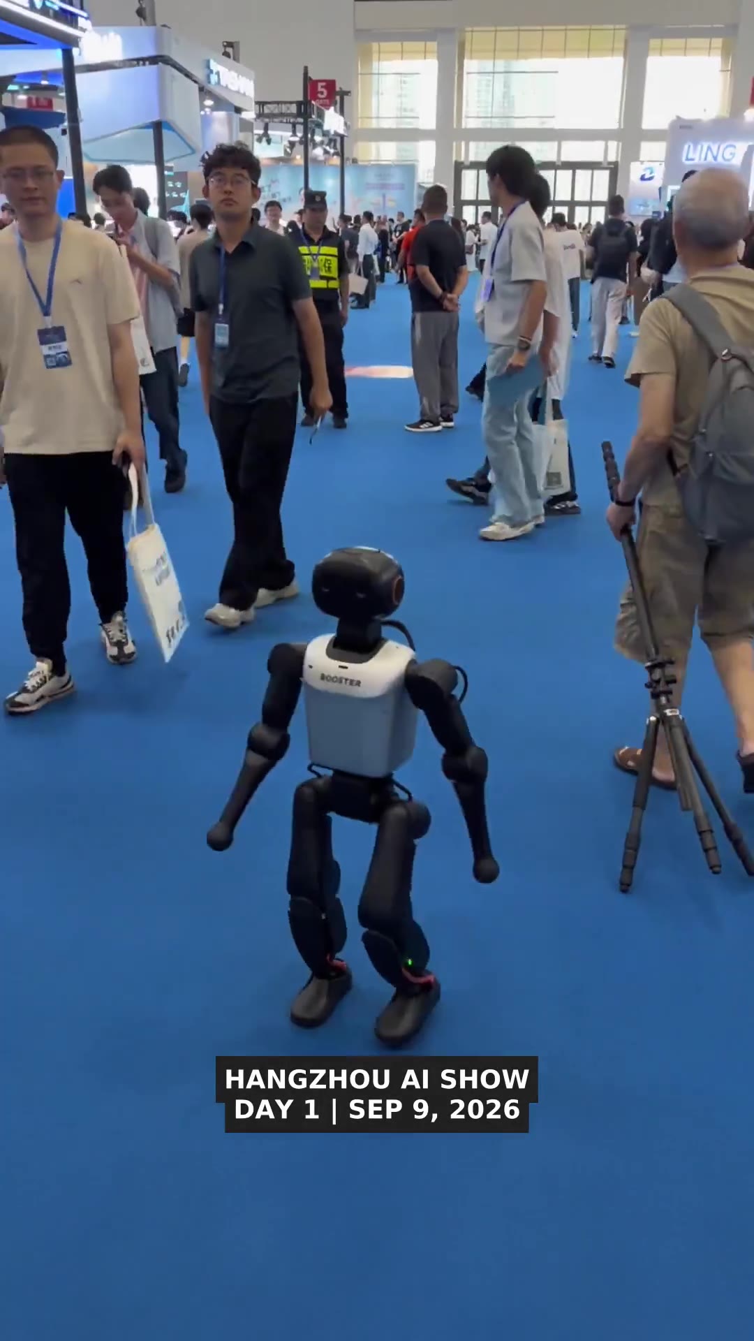 Hangzhou embodied intelligence exhibition hall with robots on display